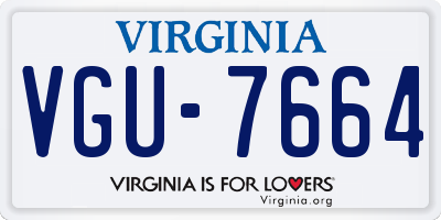 VA license plate VGU7664