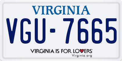 VA license plate VGU7665