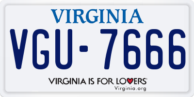 VA license plate VGU7666