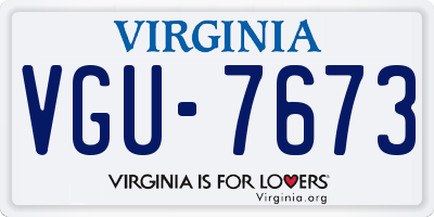 VA license plate VGU7673