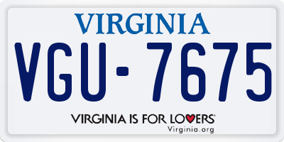 VA license plate VGU7675
