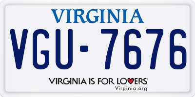 VA license plate VGU7676