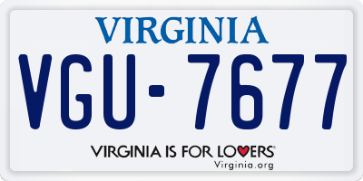 VA license plate VGU7677