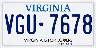 VA license plate VGU7678