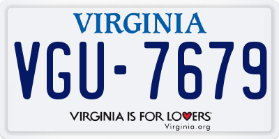 VA license plate VGU7679