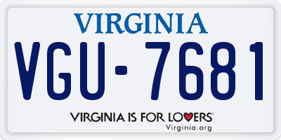 VA license plate VGU7681