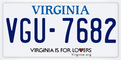 VA license plate VGU7682