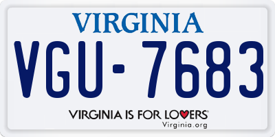 VA license plate VGU7683
