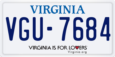 VA license plate VGU7684