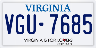 VA license plate VGU7685