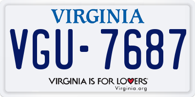 VA license plate VGU7687