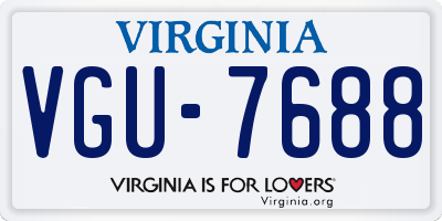 VA license plate VGU7688
