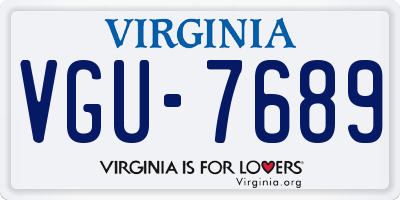 VA license plate VGU7689