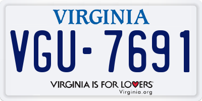 VA license plate VGU7691