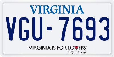 VA license plate VGU7693
