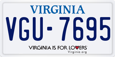 VA license plate VGU7695