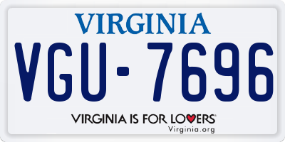 VA license plate VGU7696