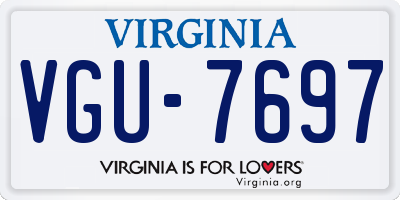 VA license plate VGU7697