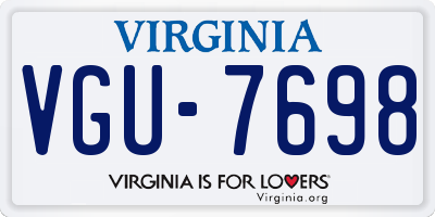 VA license plate VGU7698