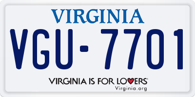 VA license plate VGU7701
