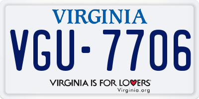 VA license plate VGU7706