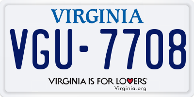 VA license plate VGU7708