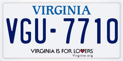 VA license plate VGU7710