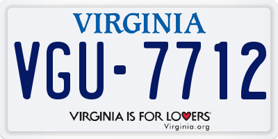 VA license plate VGU7712