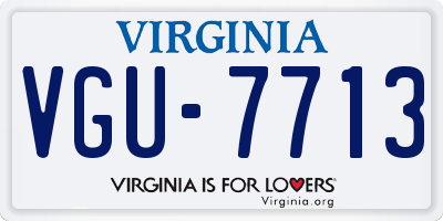 VA license plate VGU7713