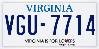 VA license plate VGU7714