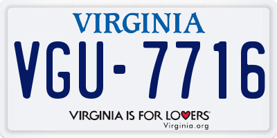 VA license plate VGU7716
