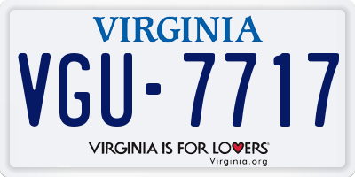 VA license plate VGU7717