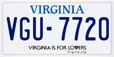 VA license plate VGU7720