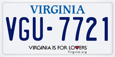 VA license plate VGU7721