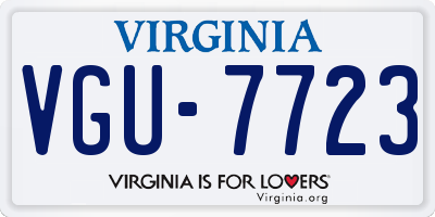 VA license plate VGU7723