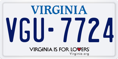 VA license plate VGU7724