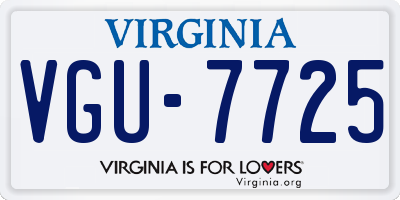 VA license plate VGU7725