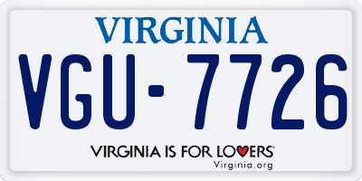 VA license plate VGU7726