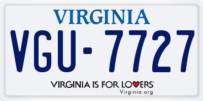 VA license plate VGU7727
