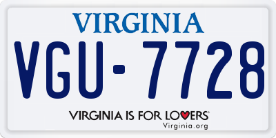 VA license plate VGU7728