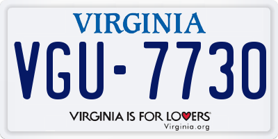 VA license plate VGU7730