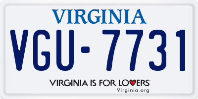 VA license plate VGU7731
