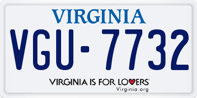 VA license plate VGU7732