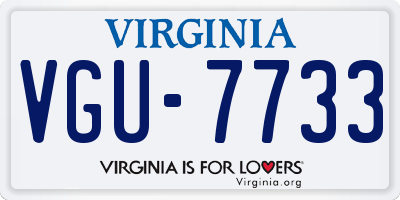 VA license plate VGU7733