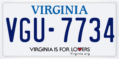 VA license plate VGU7734