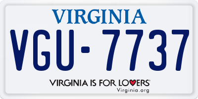 VA license plate VGU7737