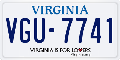 VA license plate VGU7741