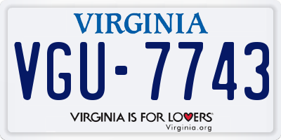 VA license plate VGU7743