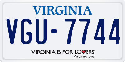 VA license plate VGU7744