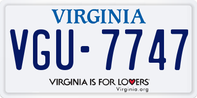 VA license plate VGU7747